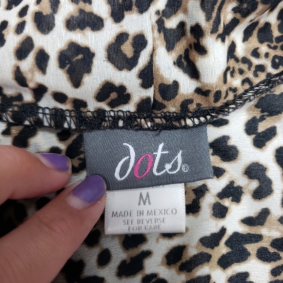 dots sheer cheetah print top women's size medium - Picture 5 of 9